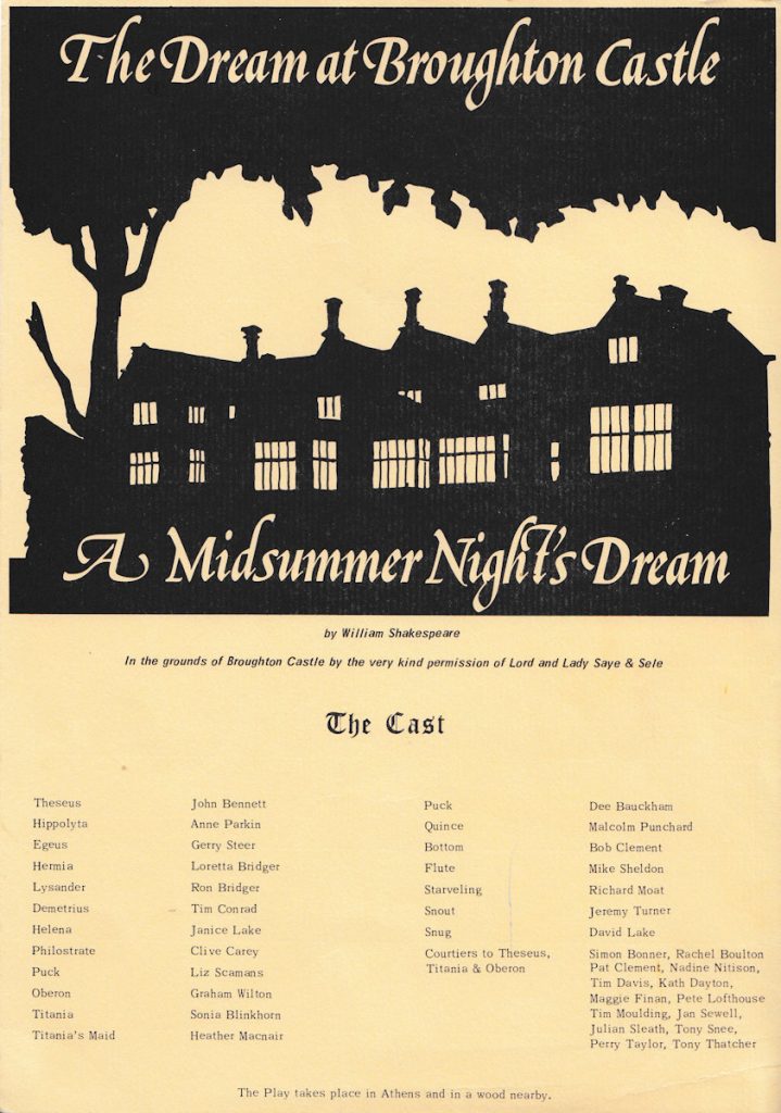 Midsummer Nights Dream Programme Front
