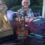 June Ronson with trophies from Lighthorne and Woking